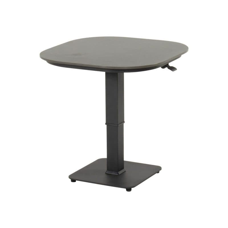 Hartman "Tubb" Bistro Lift-Tisch 70×70 cm, Gestell Aluminium schwarz, Tischplatte Keramik anthrazit