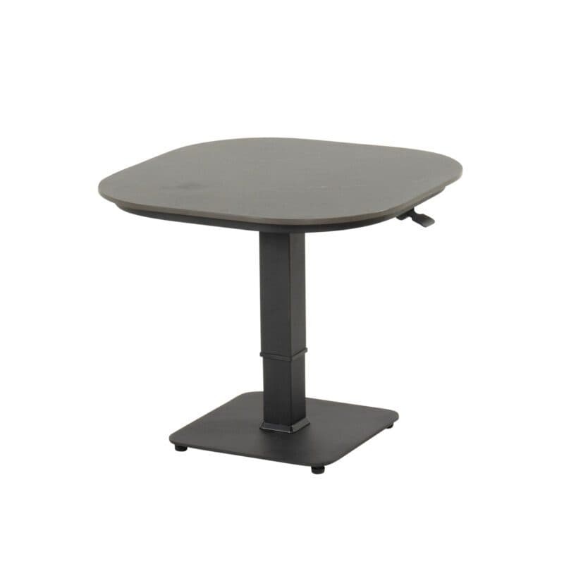 Hartman "Tubb" Bistro Lift-Tisch 70×70 cm, Gestell Aluminium schwarz, Tischplatte Keramik anthrazit