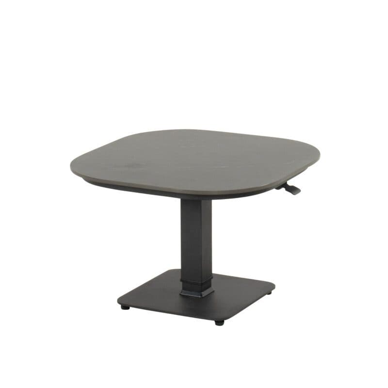 Hartman "Tubb" Bistro Lift-Tisch 70×70 cm, Gestell Aluminium schwarz, Tischplatte Keramik anthrazit