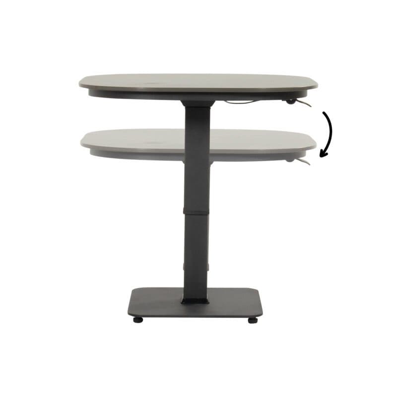 Hartman "Tubb" Bistro Lift-Tisch 70×70 cm, Gestell Aluminium schwarz, Tischplatte Keramik anthrazit