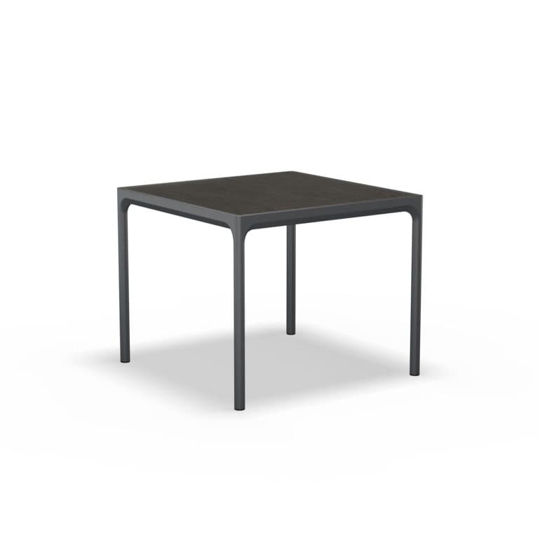Houe "Four" Gartentisch, Aluminium dark grey, Tischplatte Keramik graphite, 90x90 cm