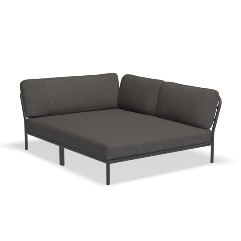 Houe "Level" Cozy Corner, großes Lounge-Seitenteil rechts, Gestell Aluminium grau, Textilgewebe dark grey