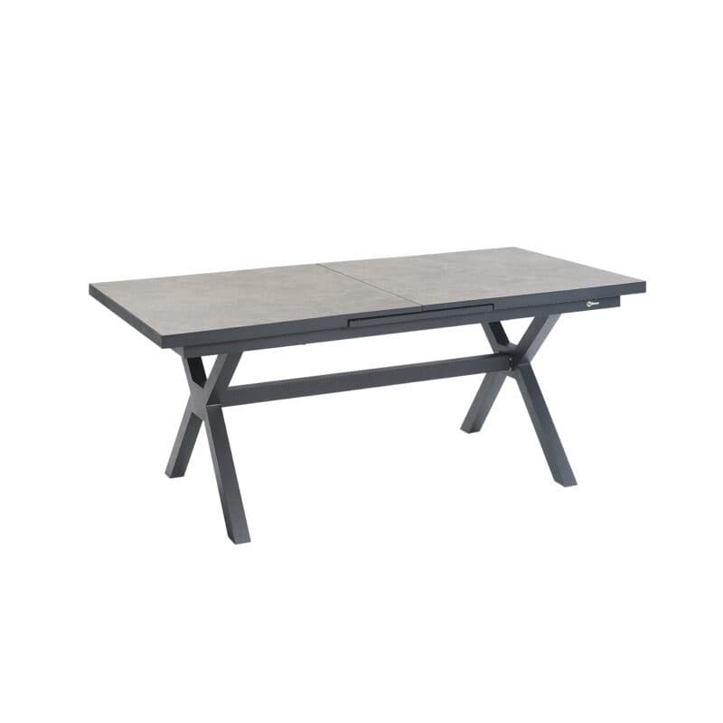 Liadomo "Benevento" Ausziehtisch 200/260x100 cm, Gestell Aluminium anthrazit, Tischplatte Sinterstein dunkelgrau