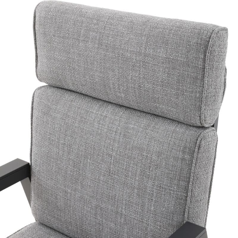 Liadomo "Celano" Diningsessel, Aluminium anthrazit, Polster Olefin grau, Stuhlbespannung Textilen, Armlehnen Aluminium anthrazit