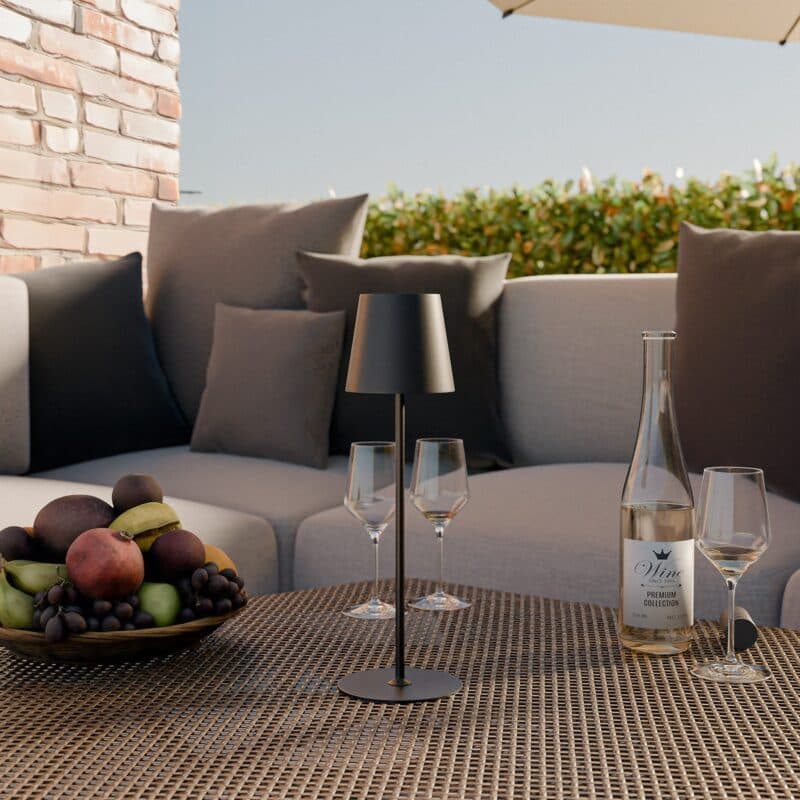 Liadomo "Viola" Akku-Tischleuchte, schwarz matt