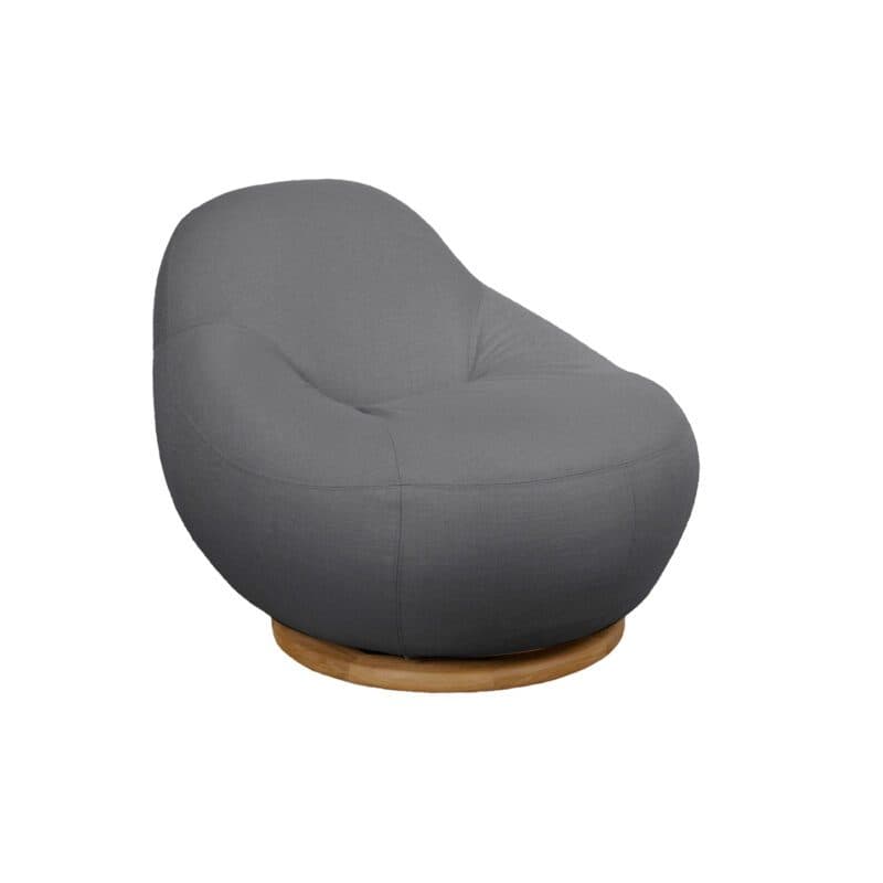 Cane-line "Gem" Loungesessel mit Teak-Drehfuß, Bezug AirTouch grau