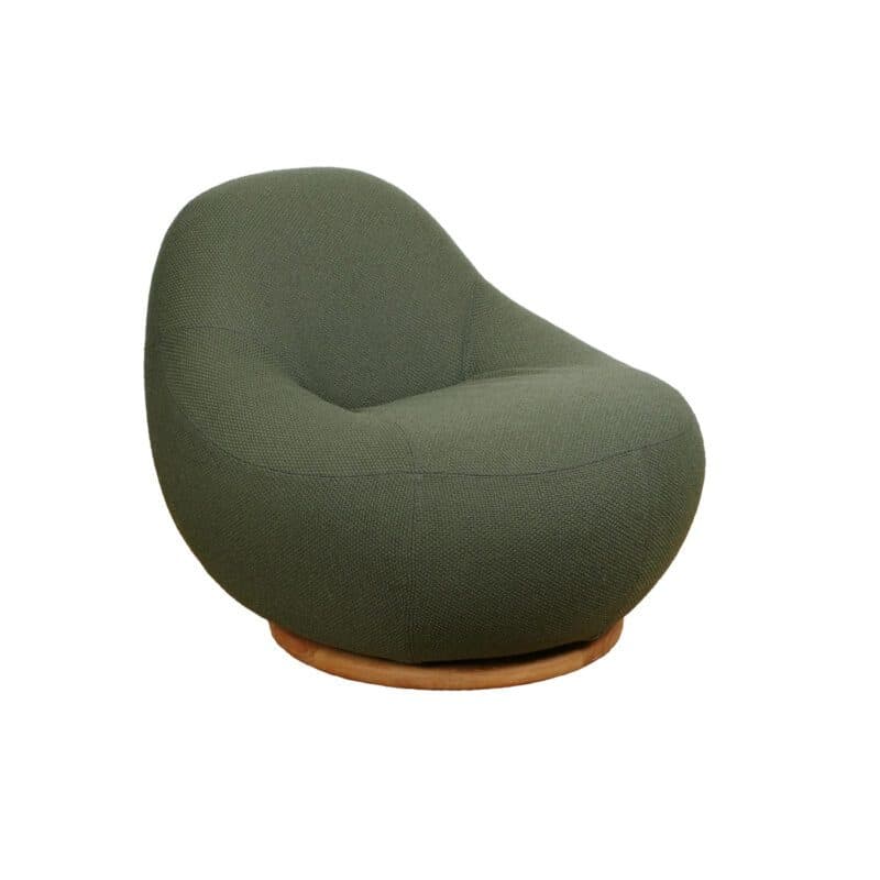 Cane-line "Gem" Loungesessel mit Teak-Drehfuß, Bezug Rise dark green