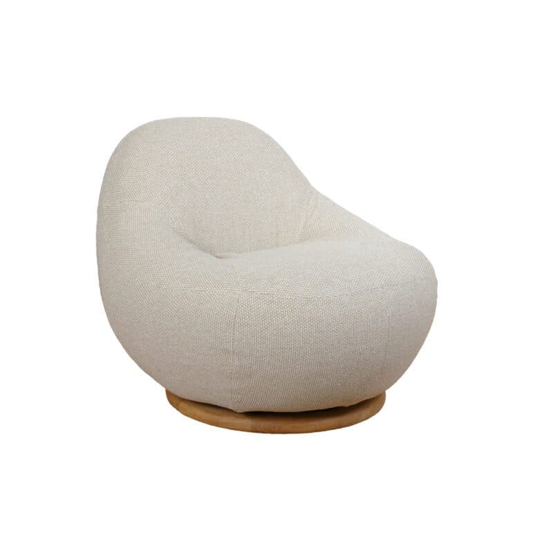 Cane-line "Gem" Loungesessel mit Teak-Drehfuß, Bezug Rise desert sand