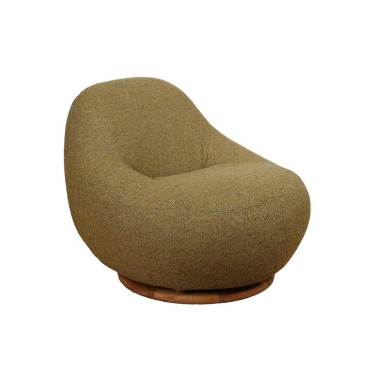 Cane-line "Gem" Loungesessel mit Teak-Drehfuß, Bezug Rise turmeric yellow