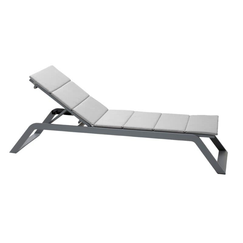 Cane-line "Siesta" Sonnenliege, Aluminium und Cane-line Tex hellgrau mit Auflage hellgrau