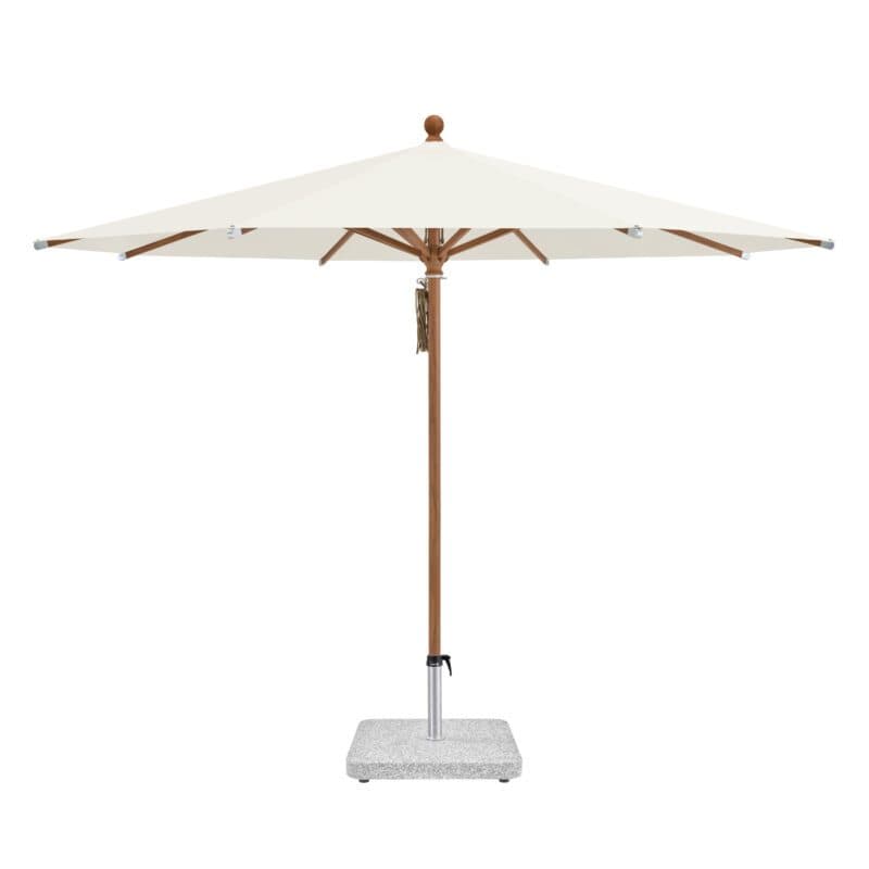 Glatz "PIAZZA®" Sonnenschirm, Gestell Aluminium Holzoptik, rund, Dessin 158 (© by GLATZ AG, Schweiz)