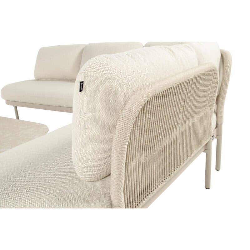 Hartman "Bilboa" Loungeset, Gestelle Aluminium sand, Rope-Bespannung sand, Kissen Weatherready® beige, Tischplatte Keramik beige