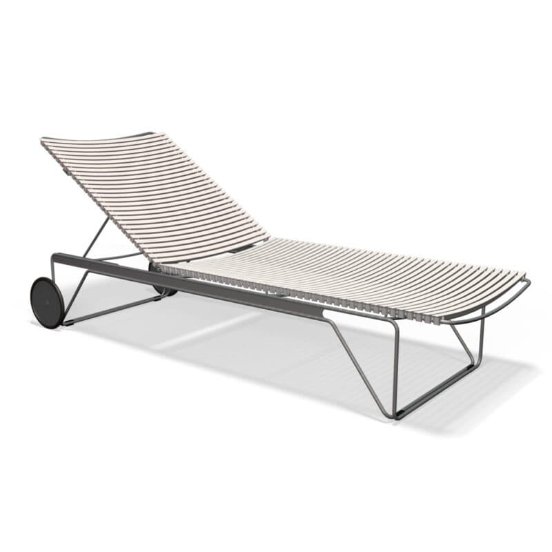Houe "Click" Sonnenliege, Stahlgestell grau, Kunststoff-Lamellen weiß (muted white)
