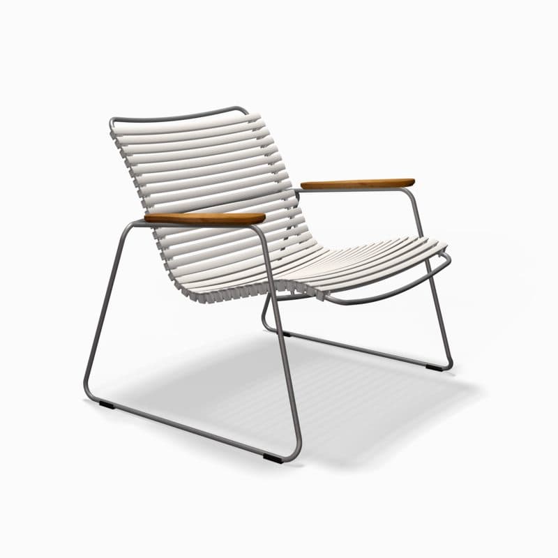 Houe "Click Roomy" Loungesessel, Stahlgestell grau, Kunststoff-Lamellen weiß (muted white)