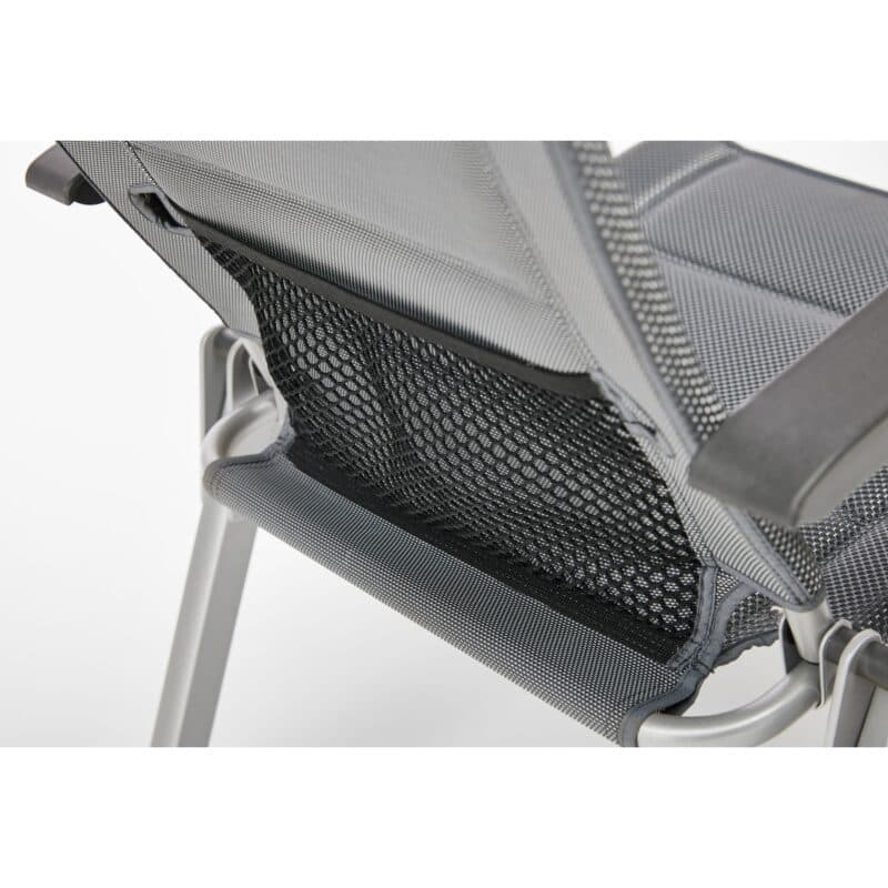 Kettler "Slight" Verstellsessel, Aluminium silber, Textilgewebe grau