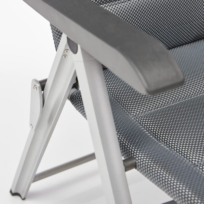 Kettler "Slight" Verstellsessel, Aluminium silber, Textilgewebe grau