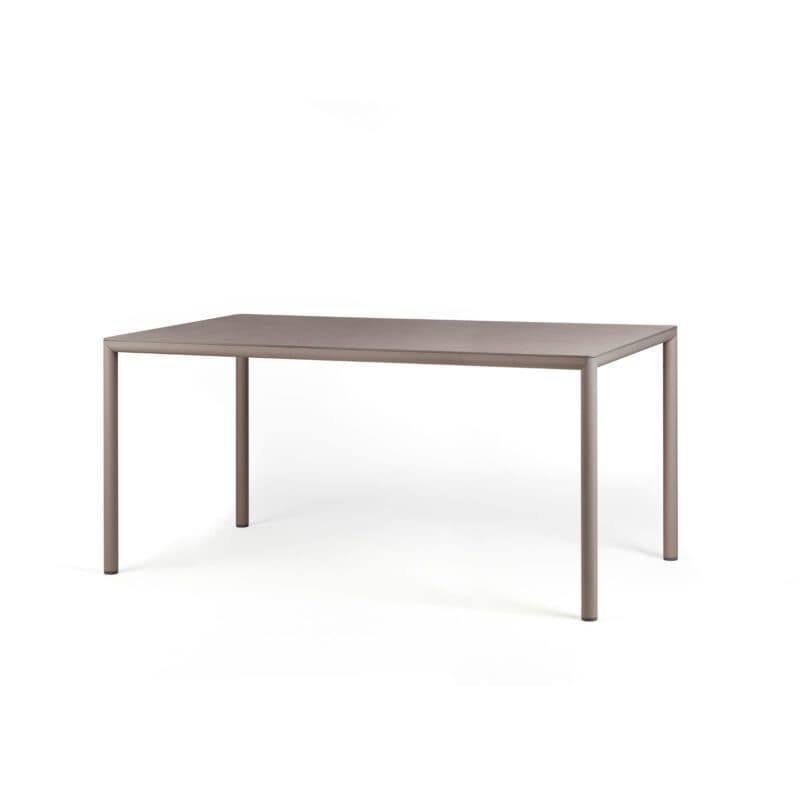 NARDI "Piave" Gartentisch 160x90 cm, Aluminium tortora, Tischplatte HPL tortora