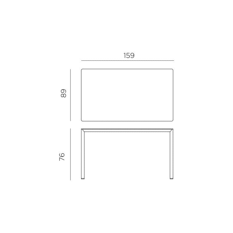NARDI "Piave" Tisch 160x90 cm - Maßzeichnung