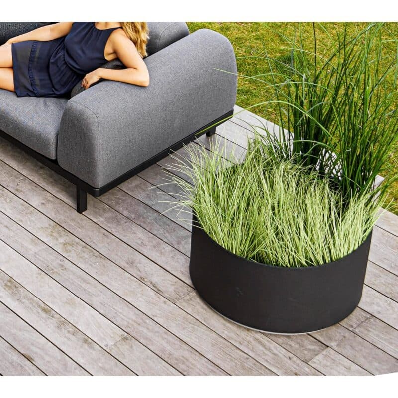 Cane-line "Grow" Pflanzgefäß Aluminium lavagrau/hellgrau, ⌀ 75 cm