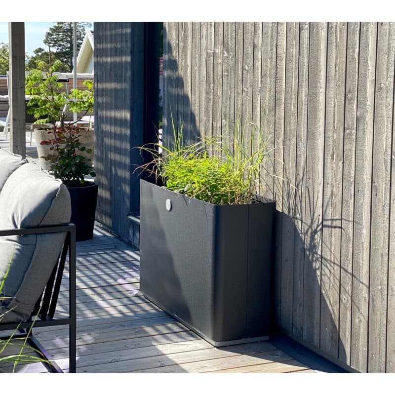 Cane-line "Grow" Pflanzgefäß Aluminium lavagrau/hellgrau, 90x30 cm