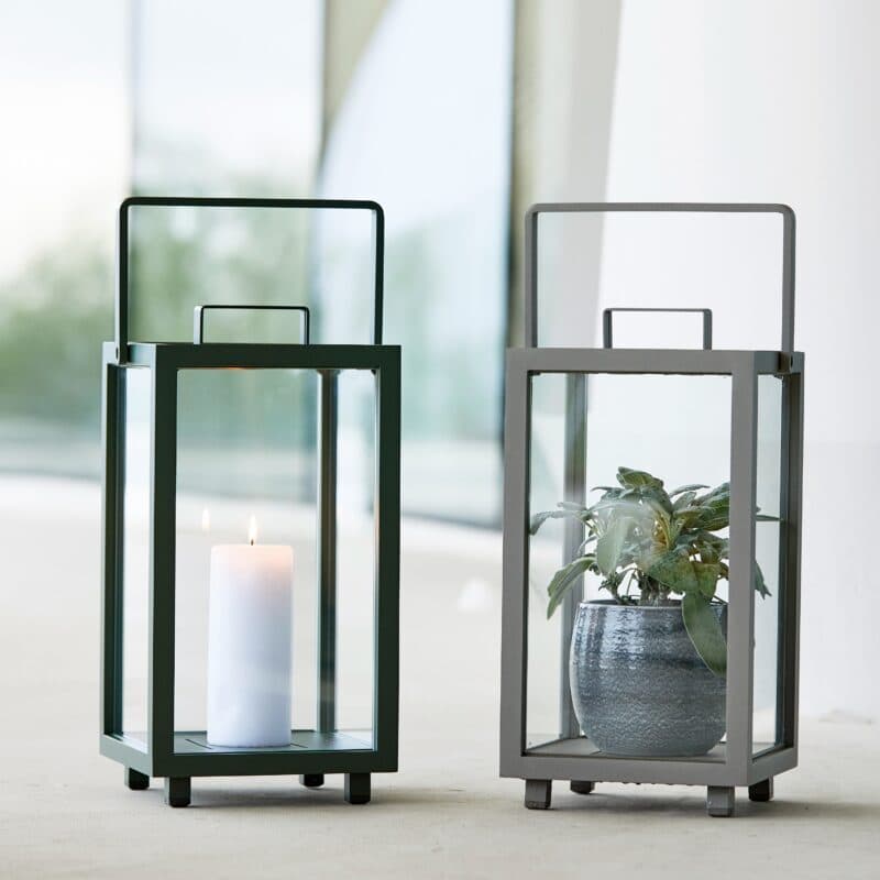 Cane-line "Lighthouse" Laterne, Aluminium lavagrau und taupe