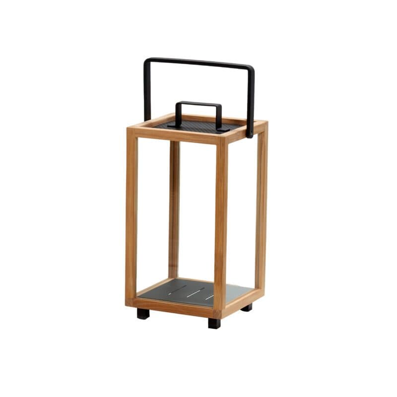 Cane-line "Lighthouse" Laterne klein, Teakholz/Aluminium lavagrau, B 23 x T 23 cm