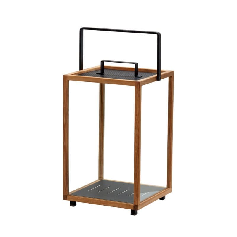 Cane-line "Lighthouse" Laterne groß, Teakholz/Aluminium lavagrau, B 33 x T 33 cm