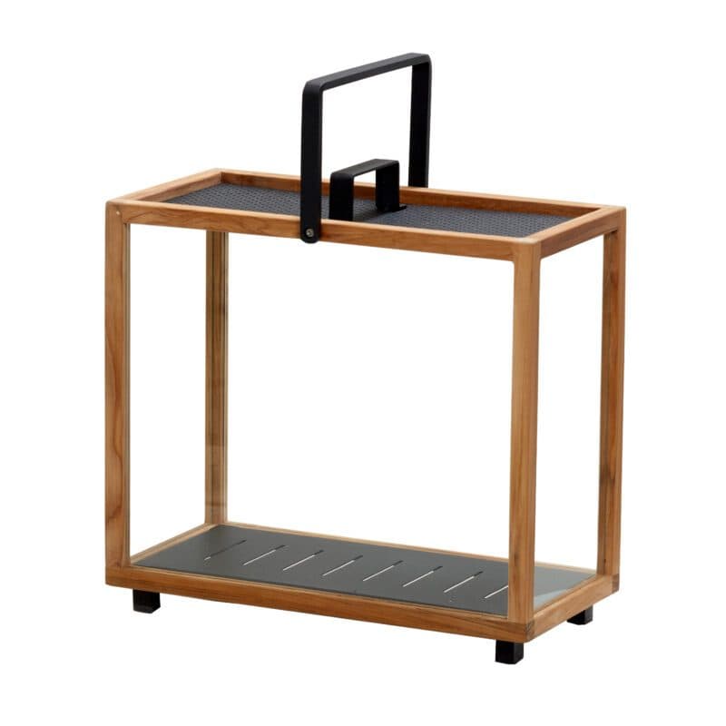 Cane-line "Lighthouse" Laterne rechteckig, Teakholz/Aluminium lavagrau, B 46 x T 23 cm