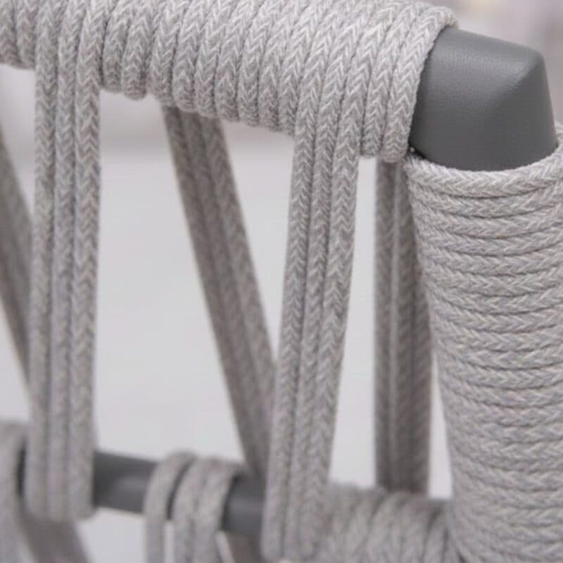 Liadomo "Lenola" Stapelsessel, Gestell Aluminium anthrazit, Sitzschale Rope light grey, Sitz- und Rückenkissen Polyester light grey