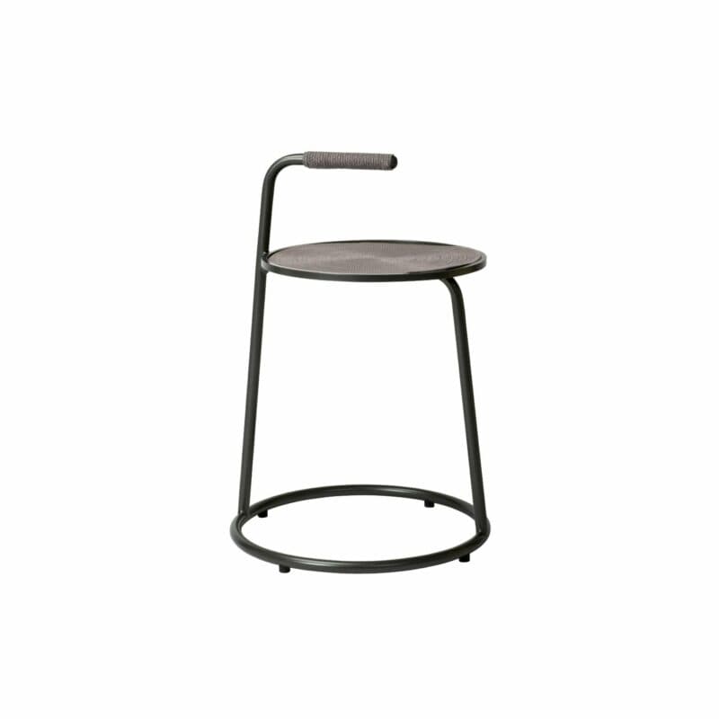 Stern "Edi" Beistelltisch, Ø 48 cm, Aluminium anthrazit mit Einlage Textilen karbon