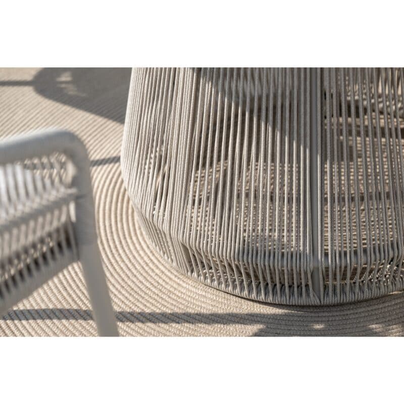 Stern "Rhoda" Gartentisch, Gestell Aluminium und Rope greige, Tischplatte HPL quartz, Ø 134 cm