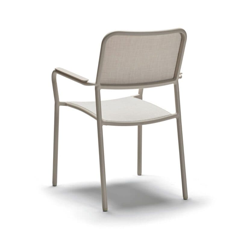 Stern "Joris" Stapelsessel, Aluminium greige, Textilen sesam light