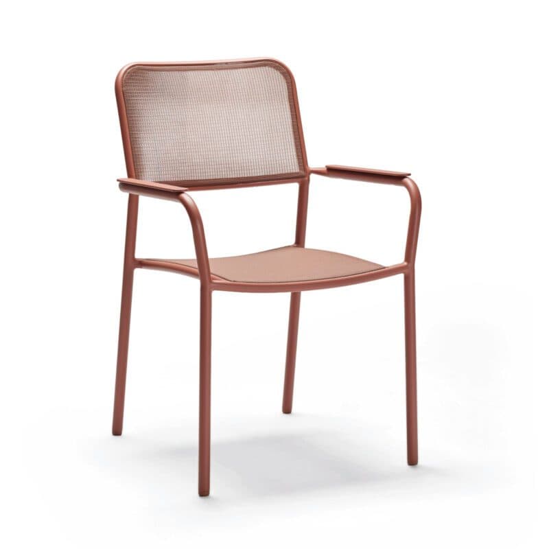 Stern "Joris" Stapelsessel, Aluminium terra, Textilen sienna light