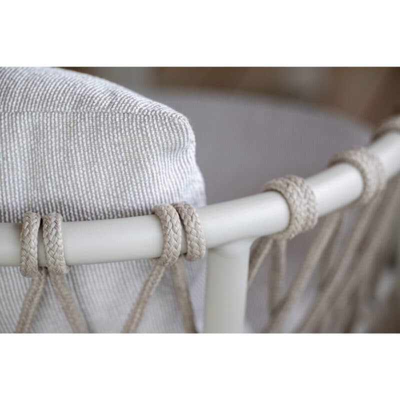 Stern "Klea" Diningsessel, Aluminium greige, Kordel greige, Sitz- und Rückenkissen 100 % Polyacryl Vanilla