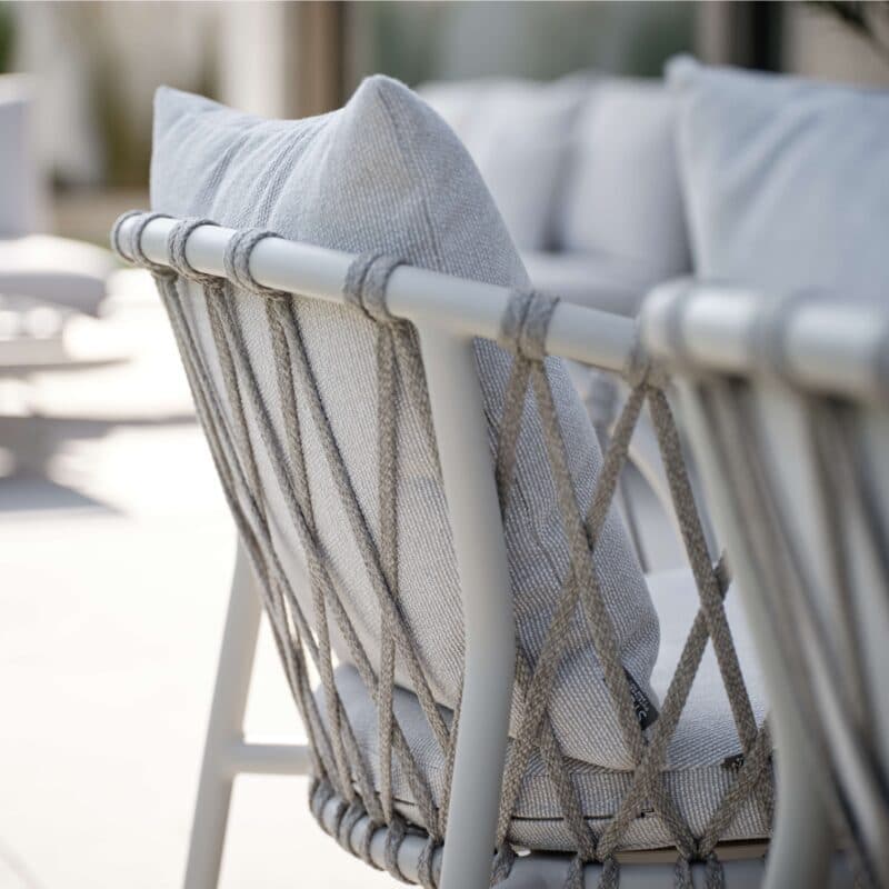 Stern "Klea" Diningsessel, Aluminium greige, Kordel greige, Sitz- und Rückenkissen 100 % Polyacryl Vanilla