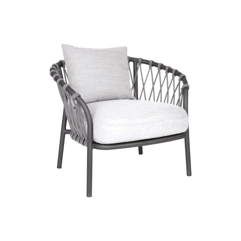Stern "Klea" Loungesessel, Aluminium anthrazit matt, Kordel stone, Sitz- und Rückenkissen 100 % Polyacryl Perlgrau
