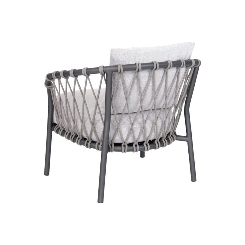 Stern "Klea" Loungesessel, Aluminium anthrazit matt, Kordel stone, Sitz- und Rückenkissen 100 % Polyacryl Perlgrau