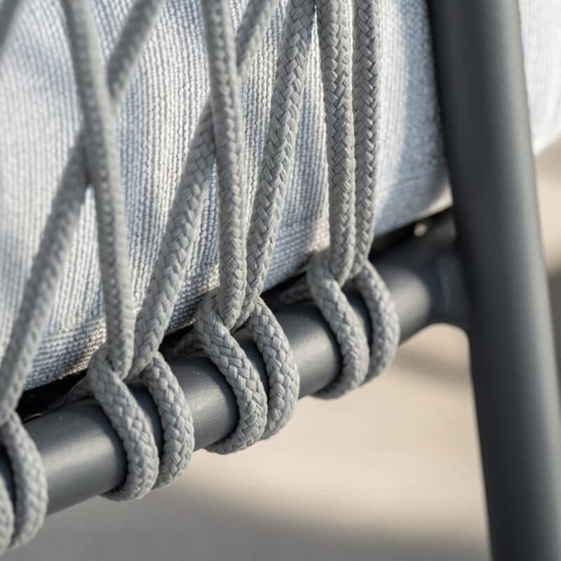 Stern "Klea" Loungesessel, Aluminium anthrazit matt, Kordel stone, Sitz- und Rückenkissen 100 % Polyacryl Perlgrau