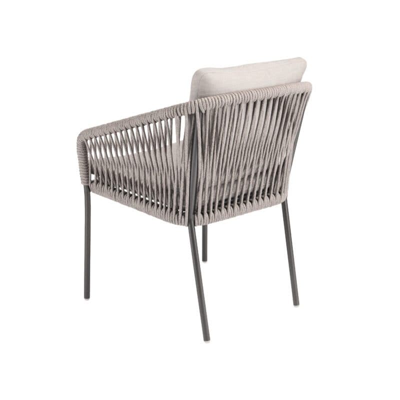 Stern "Marla" Stapelsessel, Gestell Aluminium anthrazit, Sitzfläche Textilen karbon, Kordel-Bespannung salt, Kissen Polyacryl graubraun