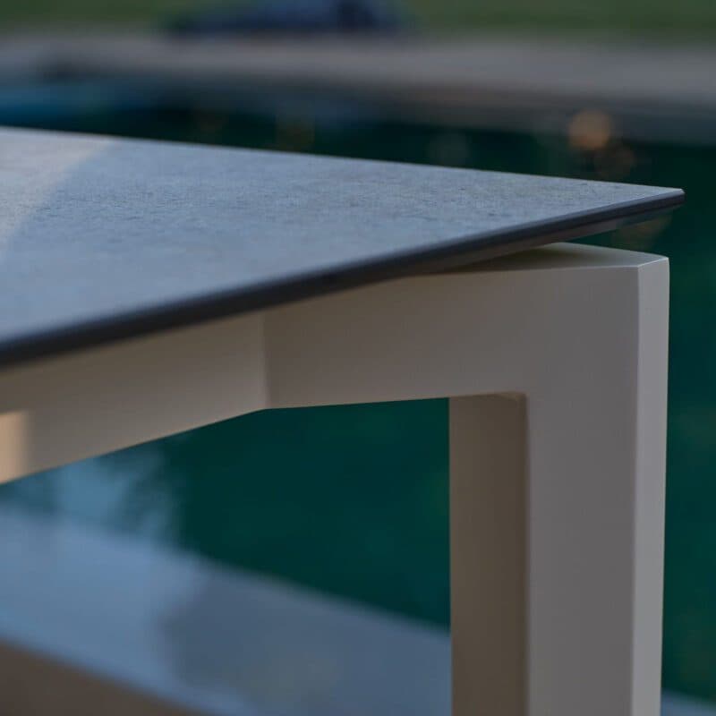 Stern Gartentisch Penta, Gestell Aluminium greige in 220x100cm, Tischplatte HPL Quartz