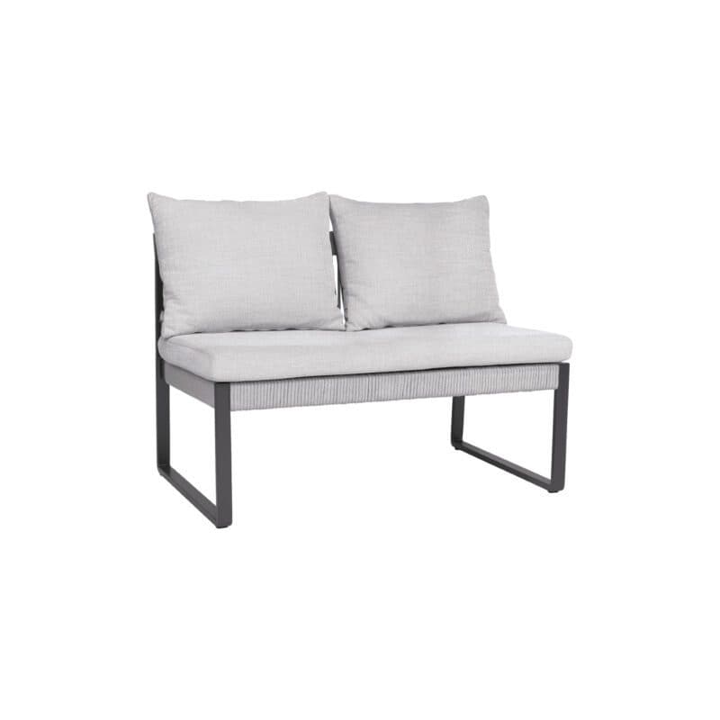 Stern "Tammo" Bank -sitzig, Aluminium anthrazit, Kordel stone, Kissen perlgrau