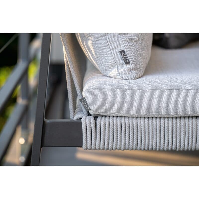 Stern Serie "Tammo", Aluminium anthrazit, Kordel stone, Kissen perlgrau