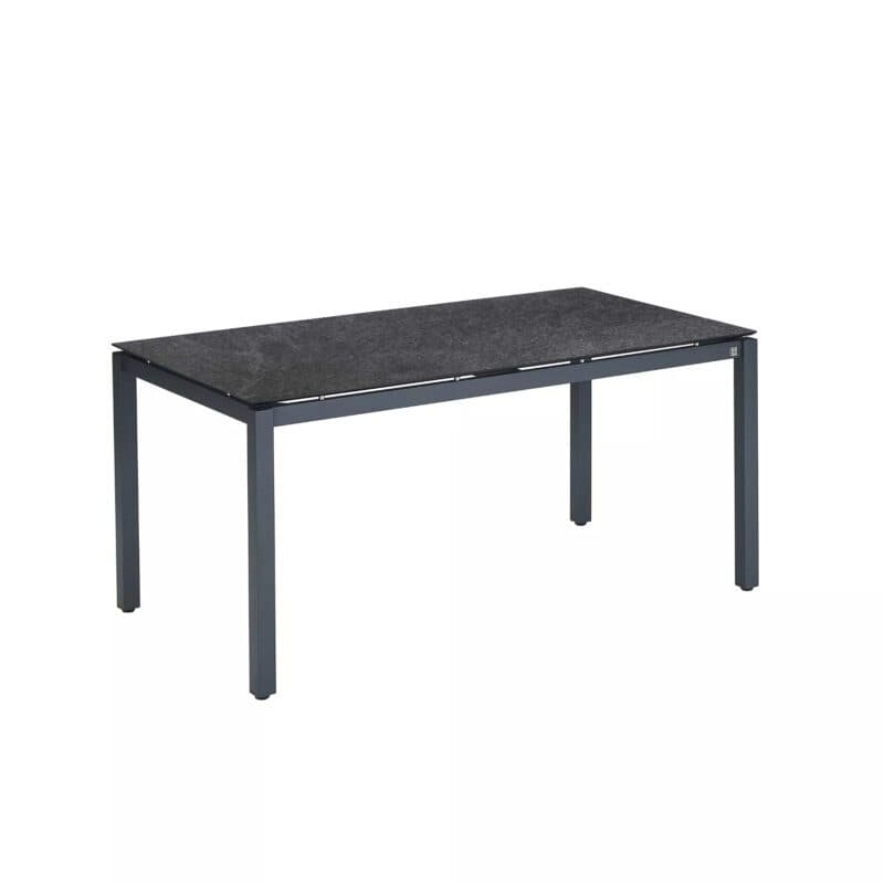 CASA DOMA "Carini" Gartentisch 160x90 cm, Gestell Edelstahl anthrazit, Tischplatte HPL Scivaro Schiefer