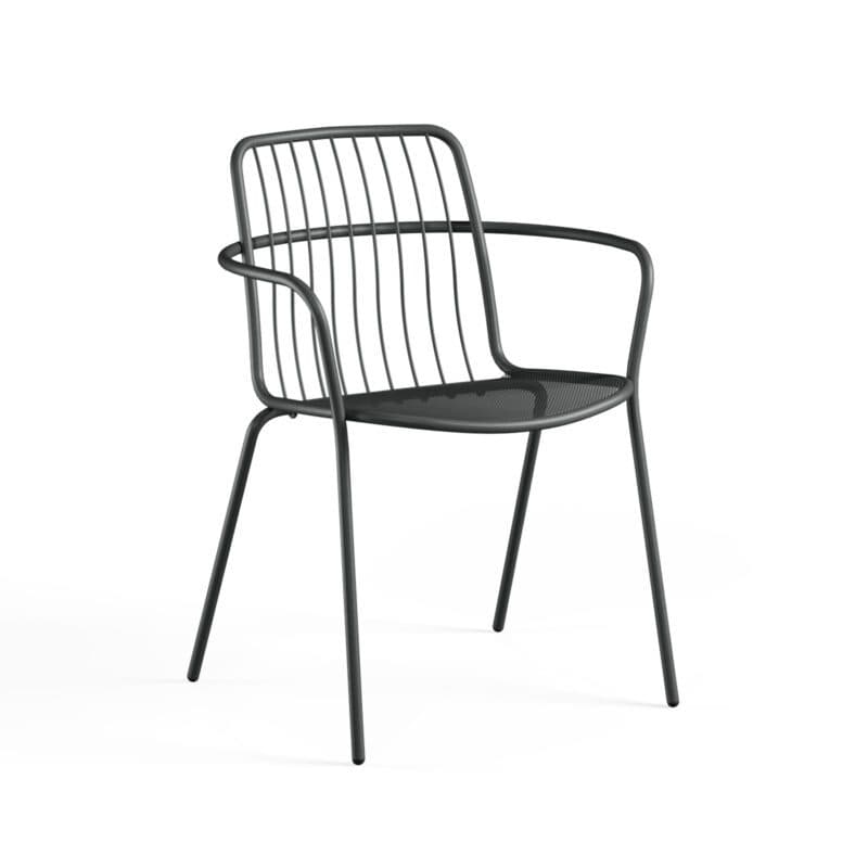 Emu "Alisea" Stapelstuhl, Gestell und Sitzfläche Stahl eisen antik