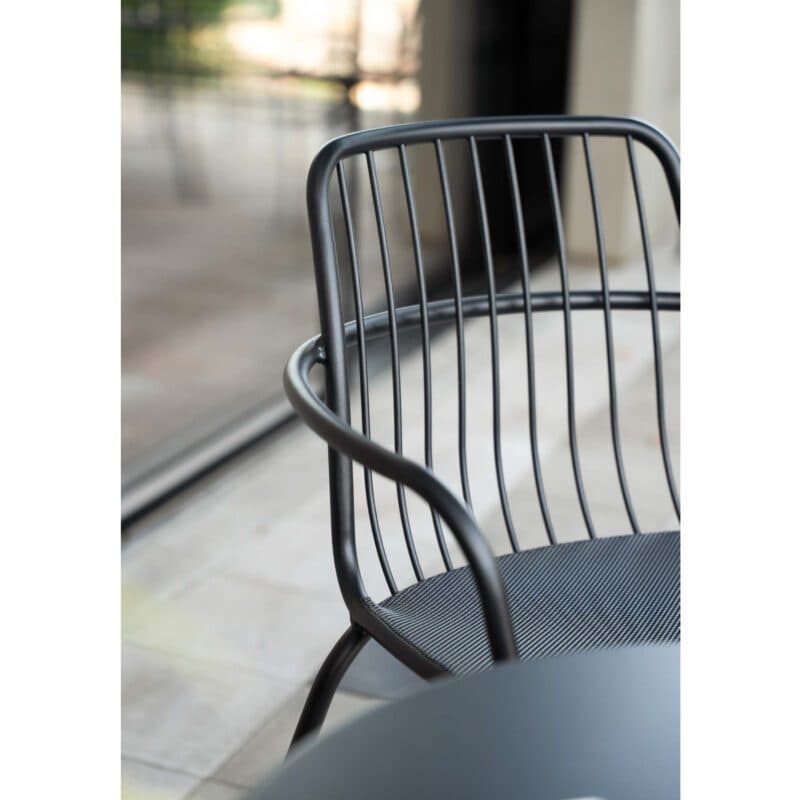 Emu "Alisea" Stapelstuhl, Gestell und Sitzfläche Stahl eisen antik