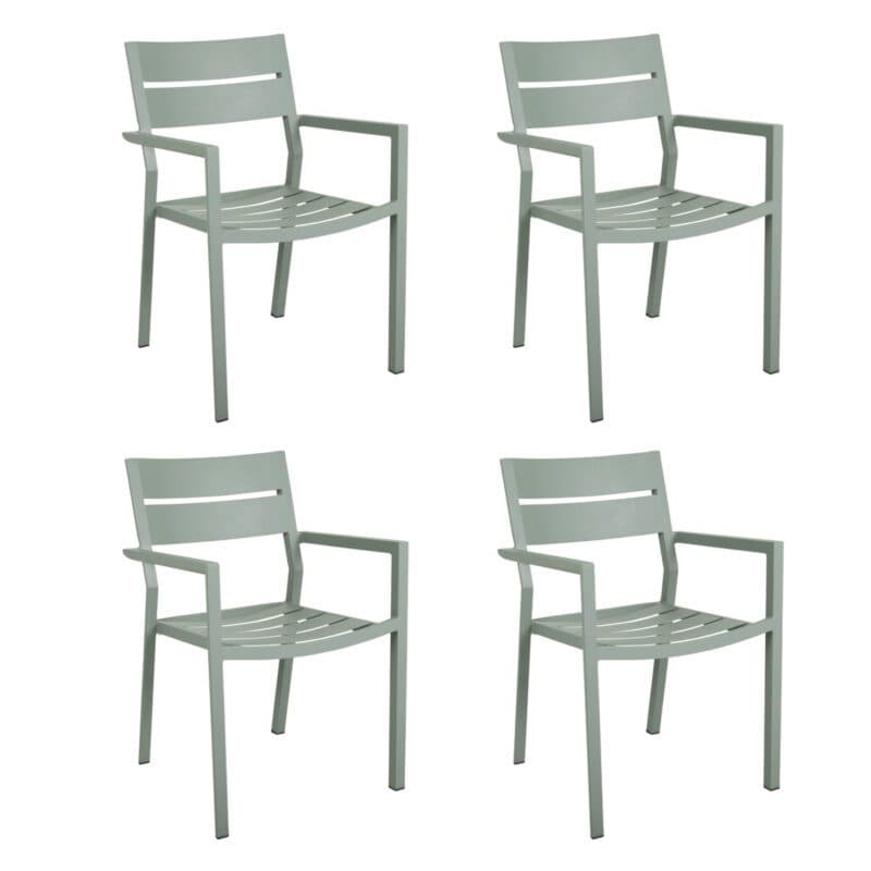 Brafab "Delia" Stapelstuhl mit Armlehnen, Aluminium dusty green