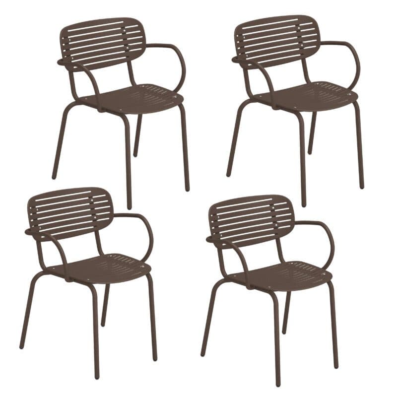 Emu "Mom" Stapelstuhl, Gestell und Sitzfläche Stahl braun