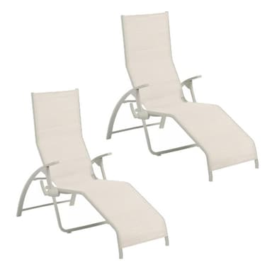 Kettler "Tampa" Sonnenliege/Bäderliege, Gestell Aluminium creme, Bespannung Textilgewebe beige