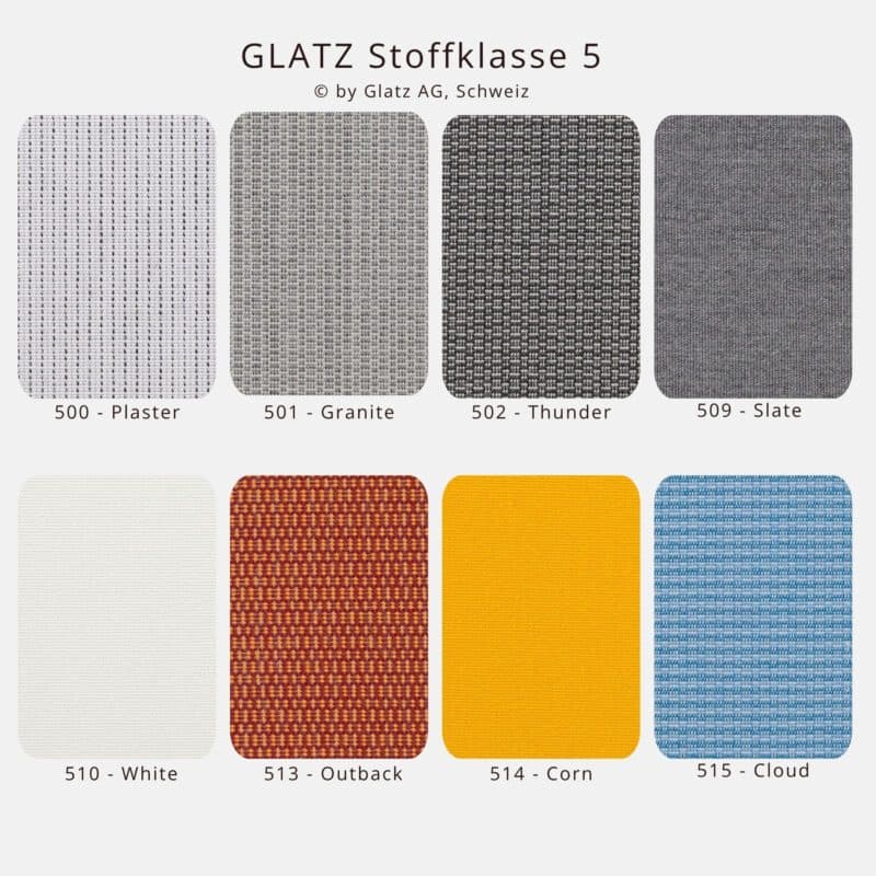 GLATZ Stoffmuster - Stoffklasse 5 © by Glatz AG, Schweiz