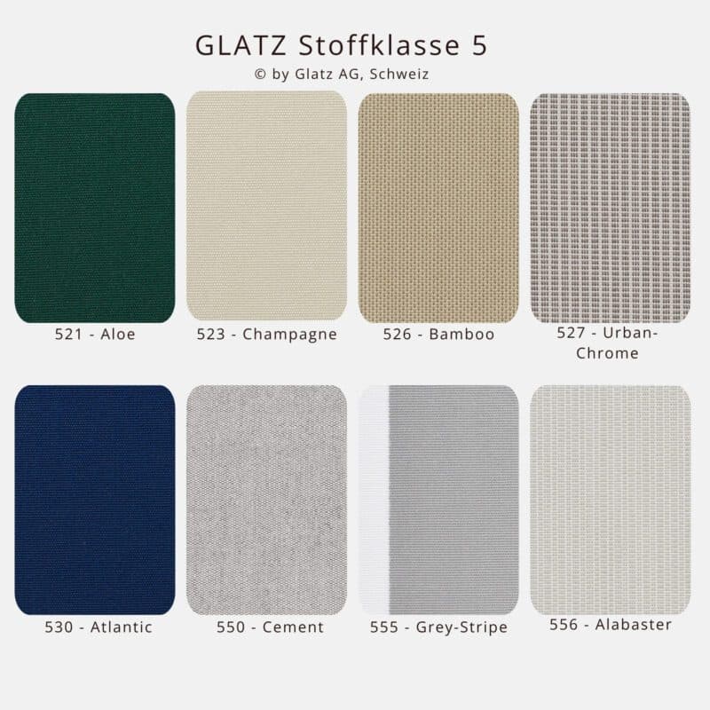 GLATZ Stoffmuster - Stoffklasse 5 © by Glatz AG, Schweiz
